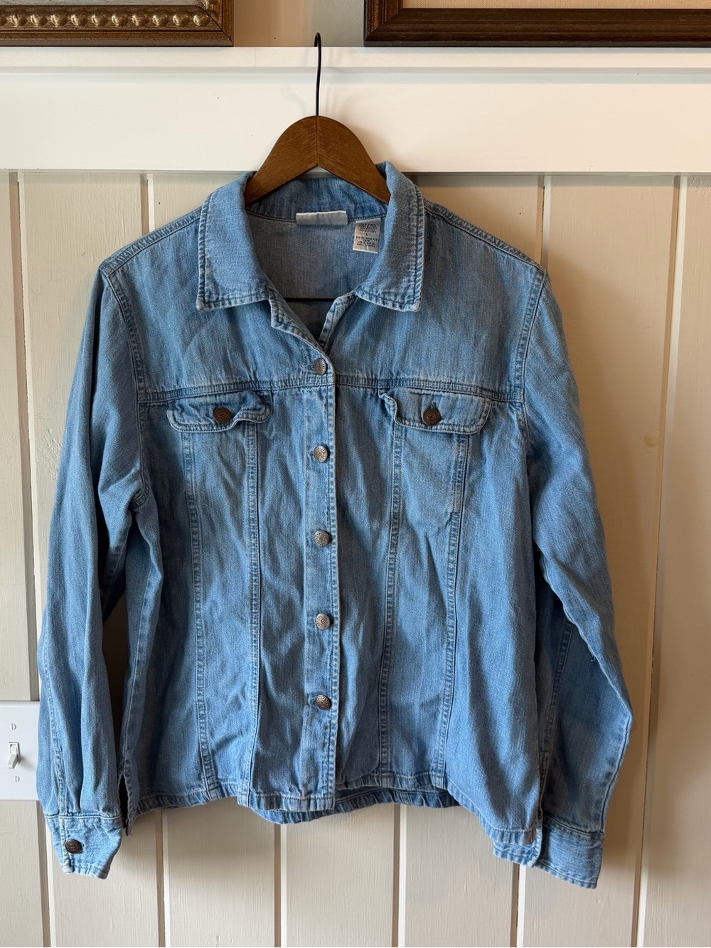 Vintage bill blass Medium Wash Denim Button-Down Shacket/Shirt Jacket, Size L